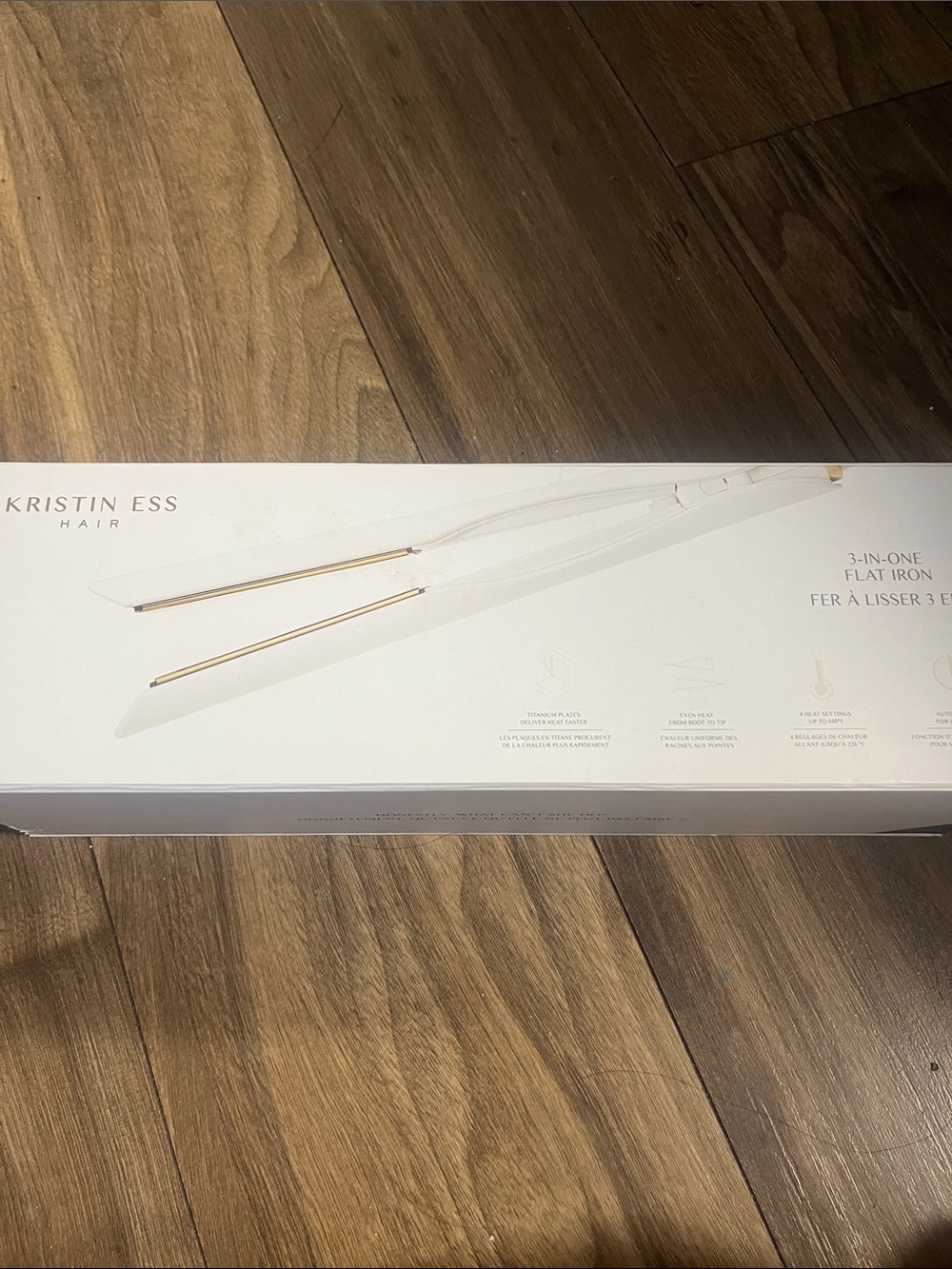 Kristin Ess White & Gold 3-in-1 Flat Iron - Versatile Styling Tool